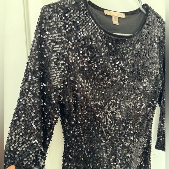 Forever 21 fuzzy, sequin, long sleeve cocktail dress. Very cozy & super sparkly! - Picture 3 of 5